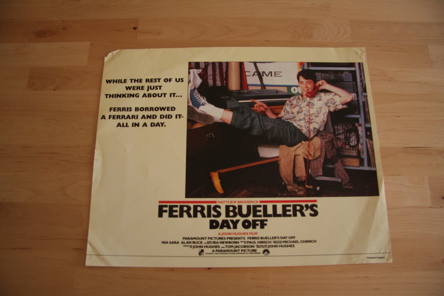 Original Ferris Bueller's Day Off Lobby Card
