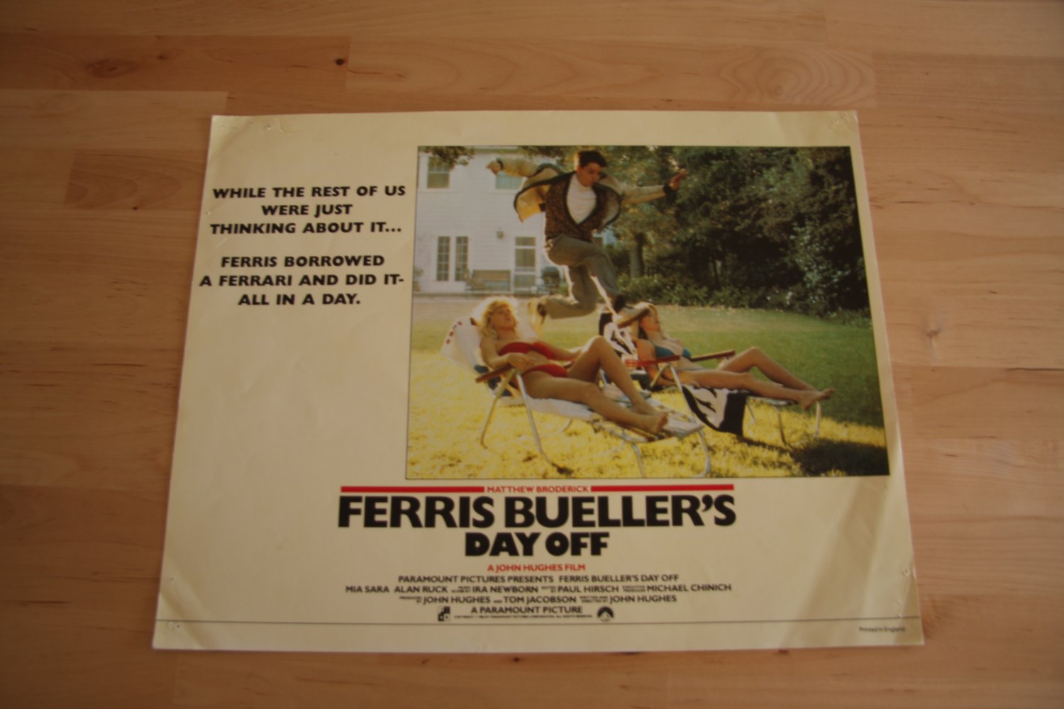Original Ferris Bueller's Day Off Lobby Card