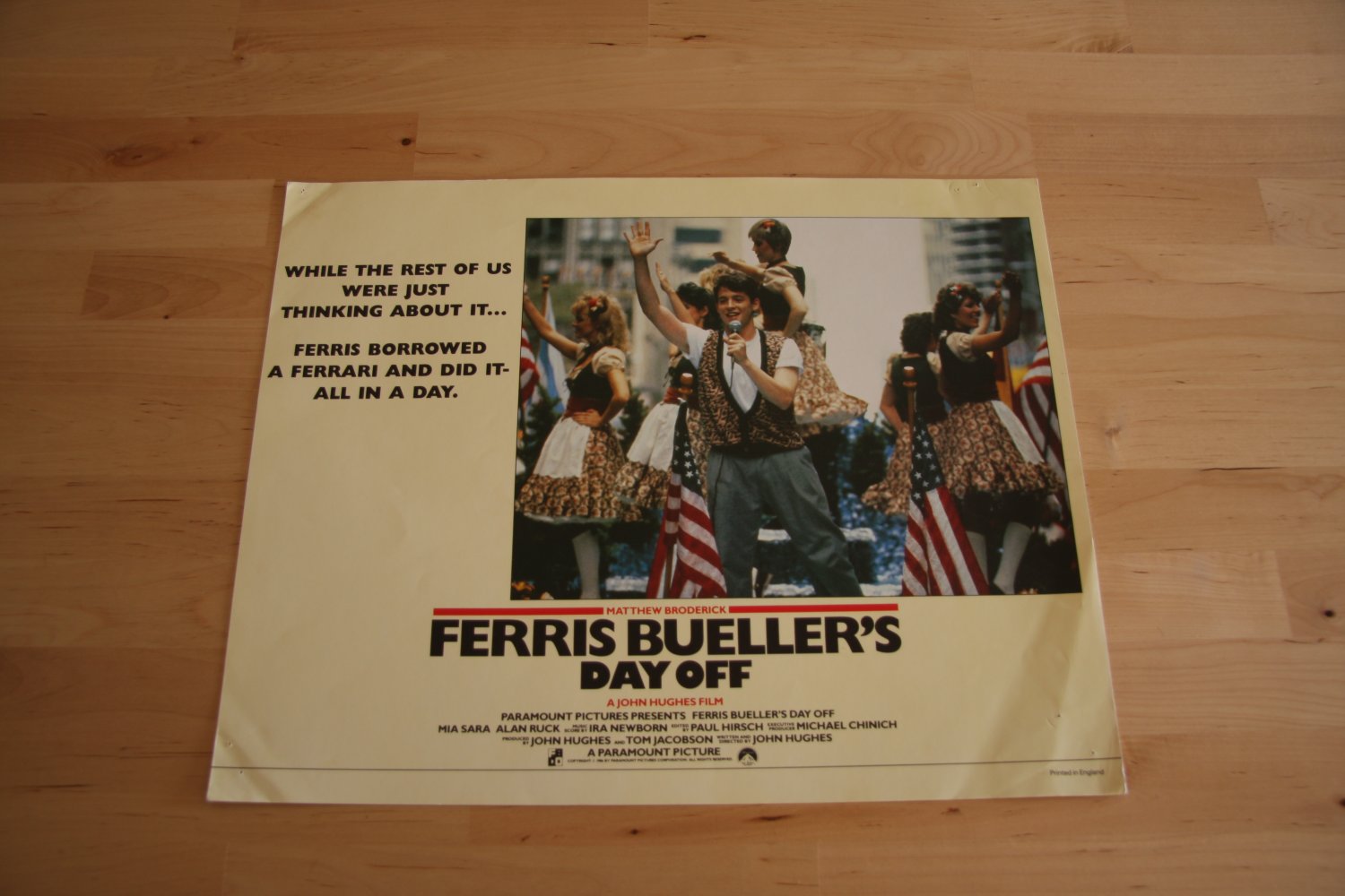 Original Ferris Bueller's Day Off Lobby Card