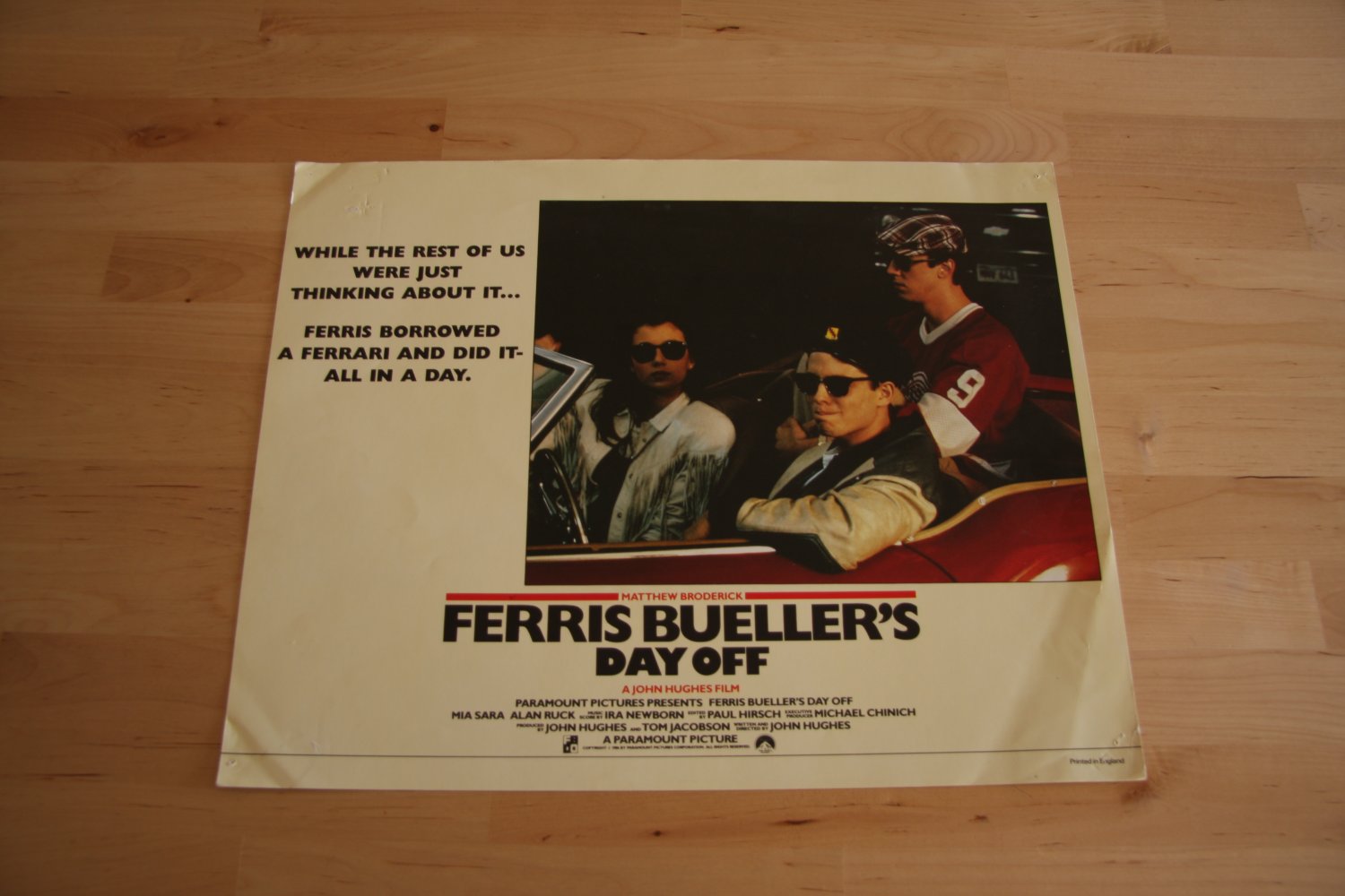 Original Ferris Bueller's Day Off Lobby Card
