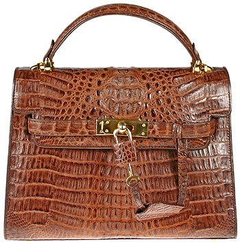 100% Genuine Alligator Brown Handbag