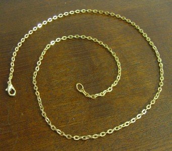 14k GOLD PLATED Link CHAIN NECKLACE 24" 2mm