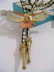 GOLD TONE Eagle BOLO TIE WESTERN COWBOY NECKLACE A5