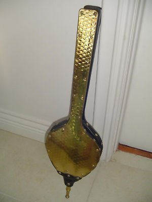 Vintage Gold Tone Brass Arabic Fire Bellows 27"