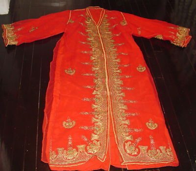 Red Embroidered Beaded Wedding Moroccan Kaftan Dress