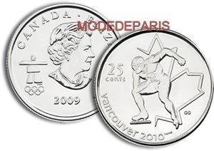 CANADA COIN 25 CENTS OLYMPICS GAMES VANCOUVER 2010