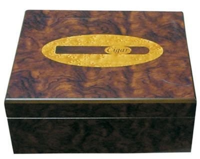 30 Cigars Cherry Wood HUMIDOR 10.25 x 8.75 x 4.25"