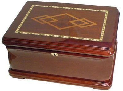 120 Cigars Mahogany Wood HUMIDOR 14.5 x 10.5 x 7.25"