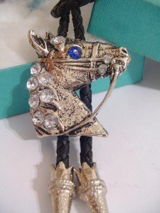 Rhinestones Horse Head BOLO TIE Cowboy WESTERN NECKLACE