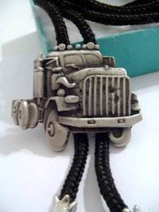 Pewter Metal Truck BOLO TIE Cowboy WESTERN NECKLACE