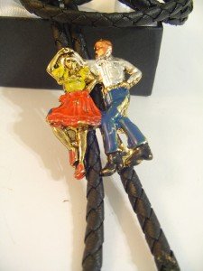 DANCERS Couple Metal BOLO TIE Cowboy WESTERN NECKLACE