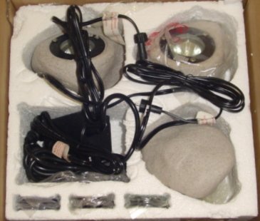 3 REAL STONE LAMP FIXTURE LIGHT HALOGEN Free Shipping