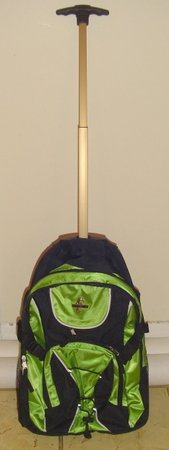 Green Backpack w WHEELS & Retractable Handle BAG