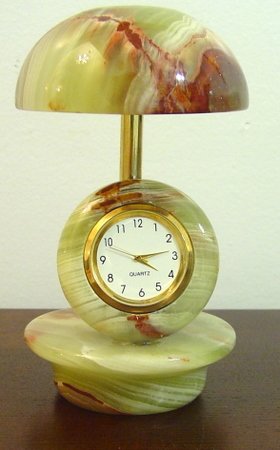 Green MARBLE DESK CLOCK WATCH HAND POLISH New