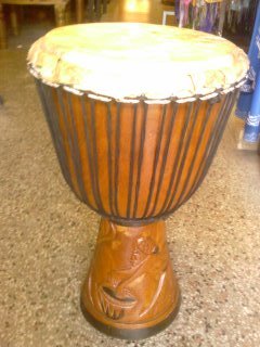 20"H - 14"W AFRICAN DJEMBE ENGRAVED WOOD DRUM FREE SHIP