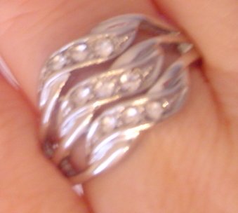 Austrian Crystal Rhinestones Band Silver Tone RING