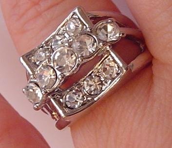 Austrian Crystal Rhinestones Wedding Silver Tone RING