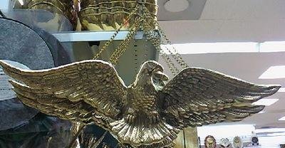 Heavy Gold Tone SOLID BRASS EAGLE To HANG on WALL