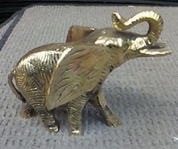 Gold Tone Heavy SOLID Polished BRASS ELEPHANT FIGURINE