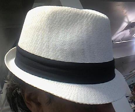 White Straw Fedora Unisex One Size Hat