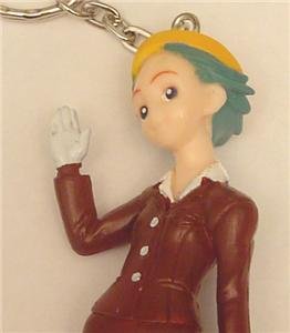 BROWN FLIGHT ATTENDANT DOLL Keychain KEY RING Key Chain