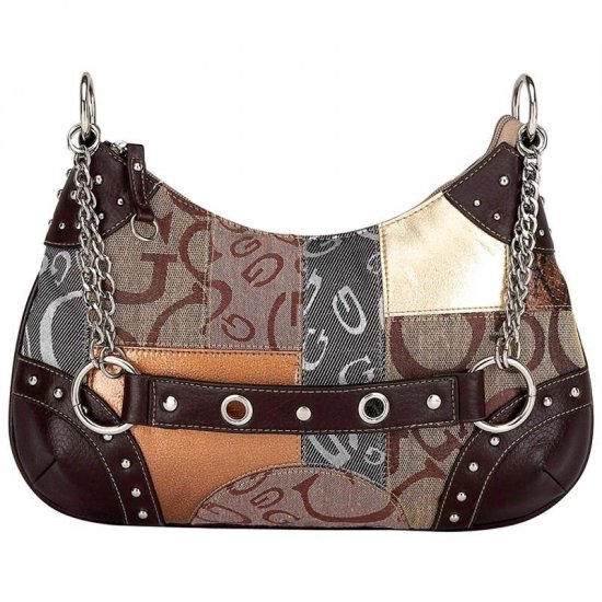 Gigi Chantal Brown Jacquard Patchwork Purse