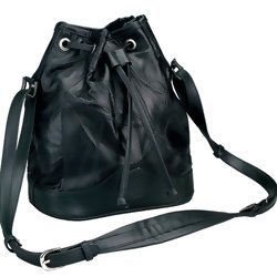 Black Italian Stone Design Genuine Leather Shoulder Bag