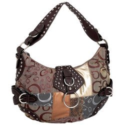 Gigi Chantal Brown Jacquard Patchwork Purse