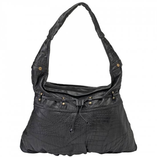 Embassyâ„¢ Italian Stone Design Genuine Leather Jumbo Purse with Antique Hardware