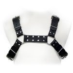 Black Leather Bull Dog Harness SIZE Small