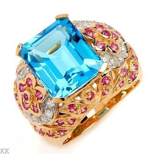 massive ring *TOPAZ*DIAMONDS*SAPPHIRES