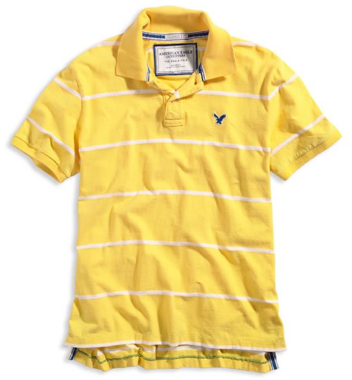 AMERICAN EAGLE men's AE cotton polo - Yellow XXL
