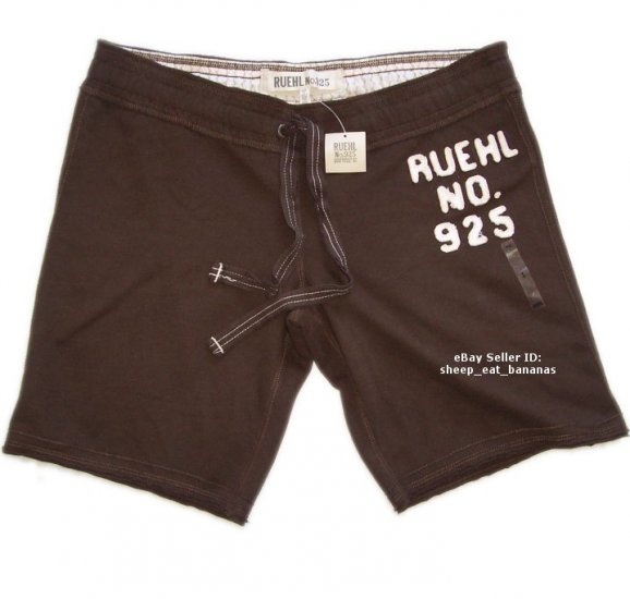 RUEHL/Abercrombie womens bermuda lounge sweat shorts - brown / Large L