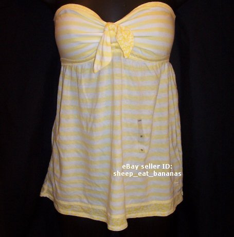 ABERCROMBIE & FITCH "Cindy" knit babydoll tube top - Yellow / Medium M 8-10
