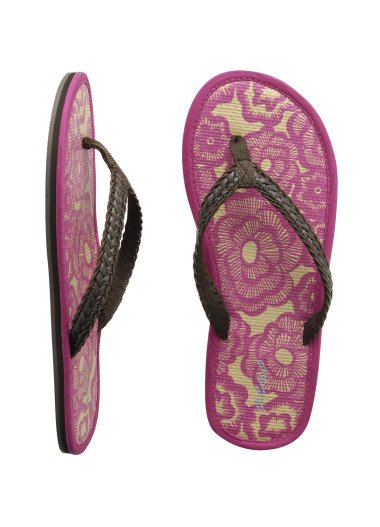 AEROPOSTALE womens Tatami Beach Flip-Flop Sandals - Pink / 6