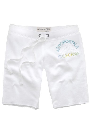 AEROPOSTALE womens California Bermuda fleece lounge shorts - White / Extra Small XS