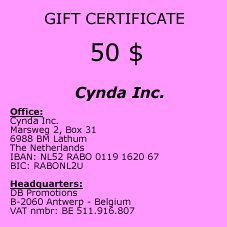 Gift certificate of 50 $