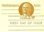 US Postal Card 9 cent John Witherspoon First Day Issue SC UX69