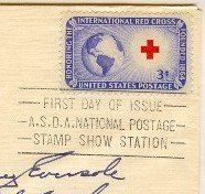 International Red Cross 3 cent Stamp ASDA National Cancellation FDI SC 1016 First Day of Issue