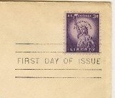 Statue of Liberty Stamp 3 cent FDI SC 1035 First Day of Issue