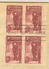 150th Anniversary Pennsylvania Academy Fine Arts 3 cent Block 4 FDI SC 1064 First Day Issue