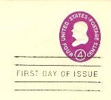 red violet Benjamin Franklin 4 cent Envelope FDI SC U536 First Day Issue