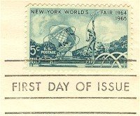 New York Worlds Fair 1964 1965 5 cent Stamp FDI SC 1244 First Day Issue