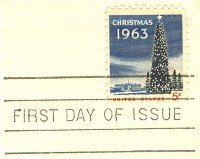 1963 Lit Christmas Tree 5 cent Stamp FDI SC 1240 First Day Issue