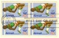 High Jumper 1980 Olympics 31 cent Stamp Block of 4 FDI SC C97 First Day Issue