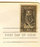 William Shakespeare 5 cent Stamp FDI SC 1250 First Day Issue