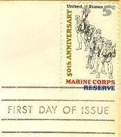 50th Anniversary Marine Corps Reserve 5 cent Stamp FDI SC 1315 First Day Issue