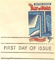 Bill of Rights 175th Anniversary 5 cent Stamp FDI SC 1312 First Day Issue