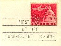 Jetliner Over Capitol 8 cent Stamp Luminescent Tagging FDI SC C64 First Day Use