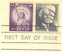 Frank Lloyd Wright 2 cent Stamp Prominent Americans Issue FDI SC 1280 First Day Issue